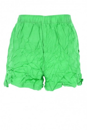 Balenciaga Wiskozowe szorty z efektem marszczenia w kolorze fluorescencyjnej zieleni