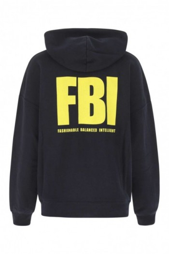 Balenciaga  Bawełniana bluza z kapturem z nadrukiem FBI