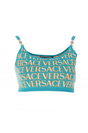 Versace Top z mieszanki bawełny z haftem  Versace Allover