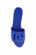 2Dolce & gabbana Niebieski skórzane klapki z pikowanym logo DG