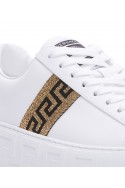 2Versace Skórzane sneakersy GRECA, logowane, białe buty sportowe