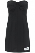 2Dolce & gabbana Czarna mini sukienka z jedwabnej mieszanki faille mory