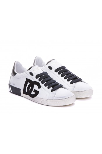 Dolce & gabbana Sneakersy Portofino Vintage z logo DG, sportowe buty męskie