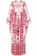 2Dolce & gabbana Szyfonowa sukienka maxi ze wzorem majoliki