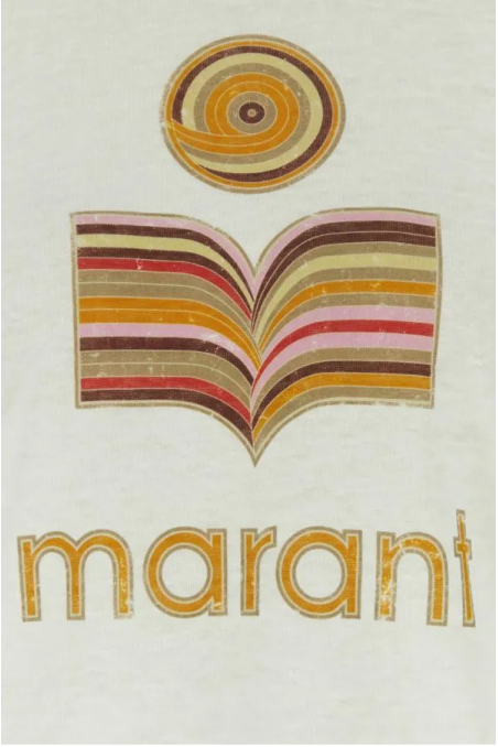 Isabel Marant Etoile Lniany t-shirt Kyanza w kolorze kości słoniowej