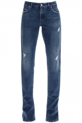 Dolce & gabbana Niebieskie jeansy z niskim stanem