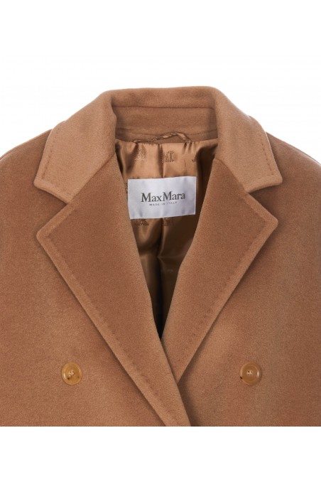 Max Mara  Krótki płaszcz Rebus, wełniany, brązowy płaszcz damski