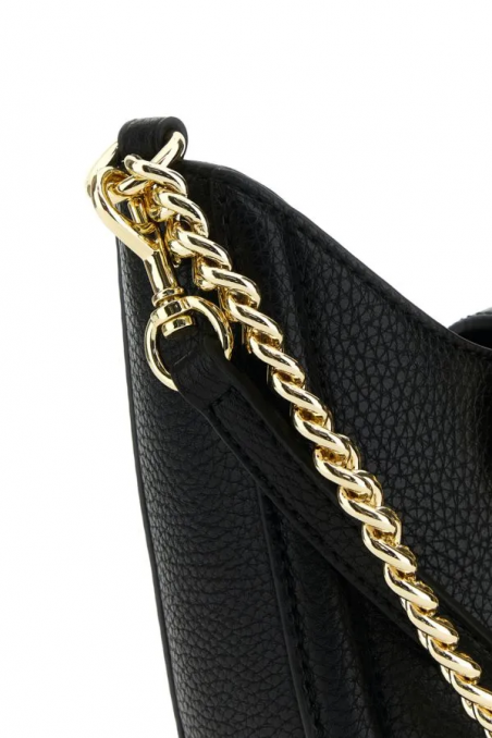 Versace Jeans Couture Czarna torba na ramię ze skóry syntetycznej