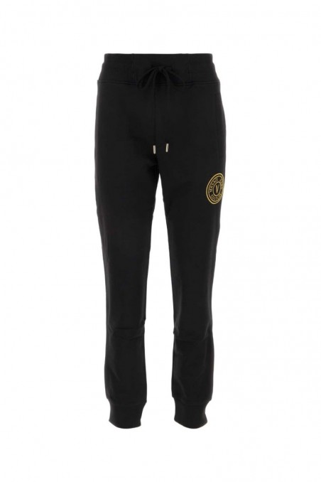 Versace Jeans Couture Czarne bawełniane joggery z logo