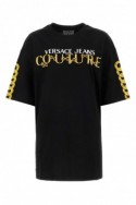 2Versace Jeans Couture Czarna bawełniana koszulka z logo