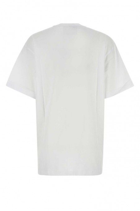 Versace Jeans Couture Biała bawełniana koszulka z barokowym  logo