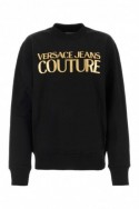 2Versace Jeans Czarna bawełniana bluza z złotym logo 23402