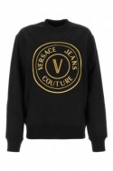 2Versace Jeans Couture Czarna bawełniana bluza z złotym logo 23403