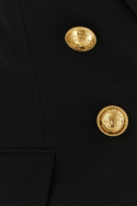 2Balmain Czarna marynarka z wełny dziewiczej z logo guzikami