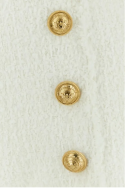 2Balmain Białe tweedowe spodenki z logo guzikami