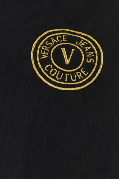 Versace Jeans Couture Czarna bawełniana bluza rozpinana z logo