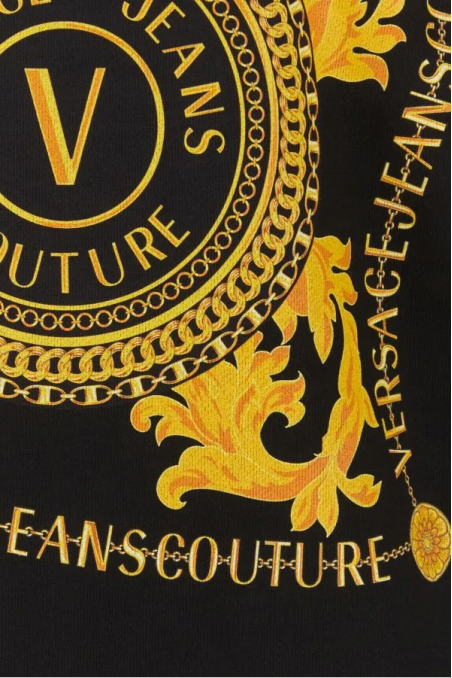 Versace Jeans Couture Czarna bawełniana bluza z barokowym logo