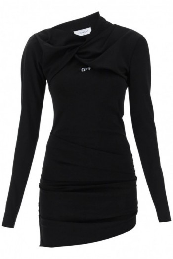 Off-white  Czarna asymetryczna sukienka mini