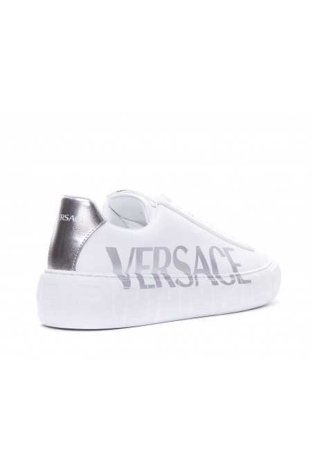 Versace Białe sneakersy GRECA logo, sportowe buty męskie, DSU84041A065742W270