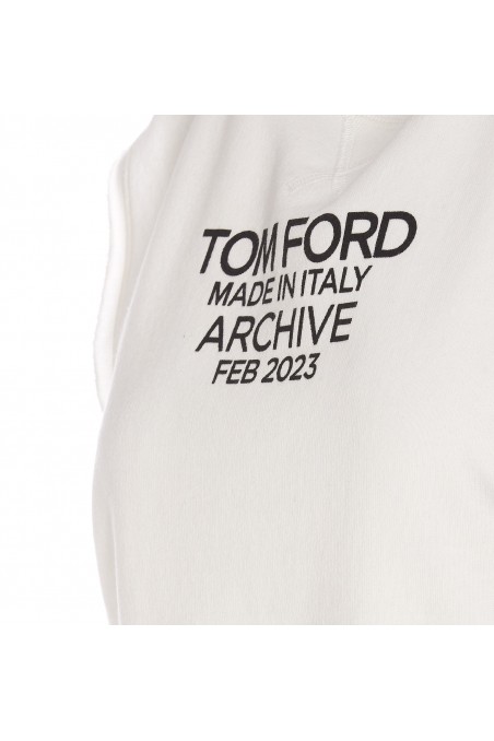 Tom ford Bawełniany top z logo, FLJ054FAX769ZAWBL