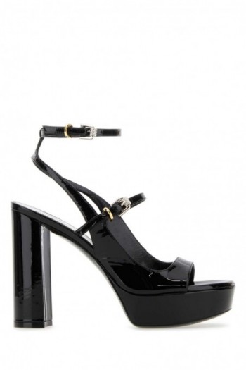 Givenchy Czarne, skórzane sandały na platformie Voyou