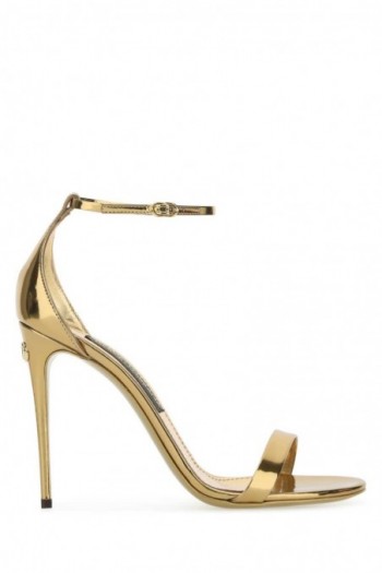 Dolce & Gabbana Skórzane sandały Keira, złote, CR1339AY828 89869