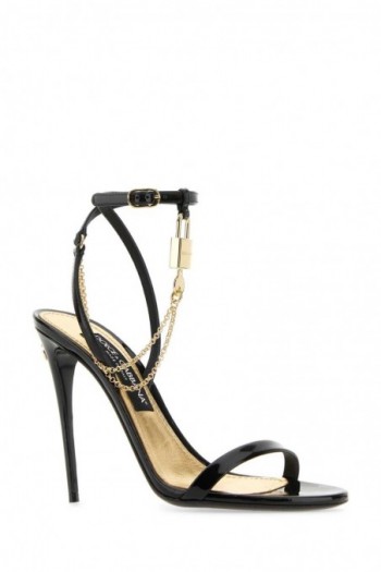 Dolce & Gabbana Czarne skórzane sandały Keira, CR1615A1471 89718