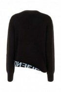 2Fendi Ciemnobrązowy asymetryczny sweter z haftem FF