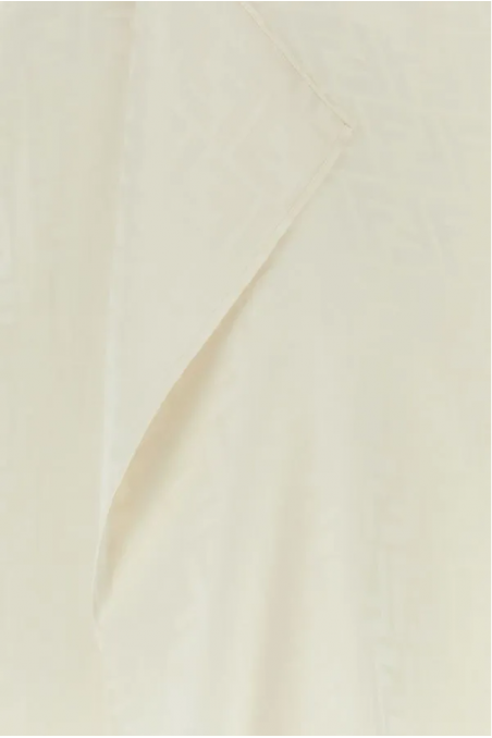 Fendi Asymetryczna jedwabna spódnica z haftem FF w kolorze kości słoniowej