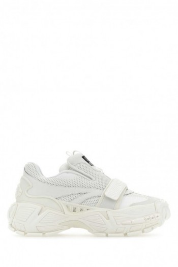 Off White Białe skórzane sneakersy wsuwane Glove