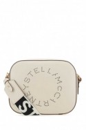 2Stella McCartney Mini torba na ramię z logo Stella w kolorze piaskowym