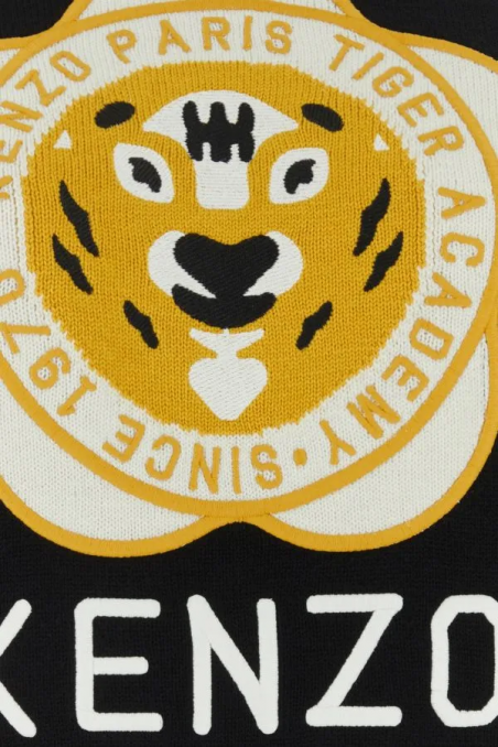 Kenzo Czarny sweter z logo, FD62PU4263BB 99J