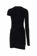 2Balenciaga Czarna sukienka na jedno ramię z prążkowanej mieszanki wiskozy