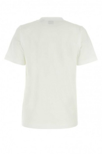 Burberry Biała bawełniana koszulka z logo