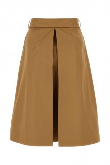 Burberry Kopertowa spódnica gabardynowa w kolorze camelowym