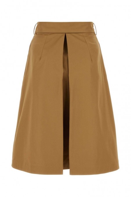 Burberry Kopertowa spódnica gabardynowa w kolorze camelowym