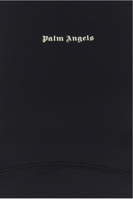 Palm Angels Krótki czarny top z rozciągliwego nylonu