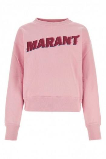 Isabel Marant Etoile Różowa bluza Mobyli z domieszką bawełny