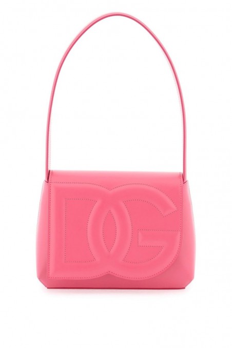 Dolce & gabbana Różowa skórzana torebka na ramię z logo DG