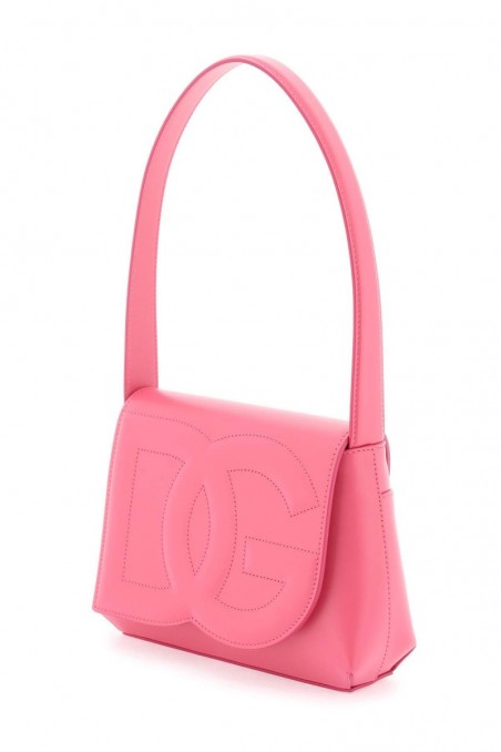 Dolce & gabbana Różowa skórzana torebka na ramię z logo DG