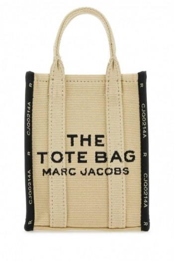 Marc Jacobs Beżowa mini torebka z płótna The Tote Bag