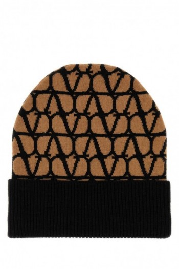 Valentino Kaszmirowa czapka typu beanie Toile Iconographe