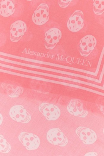 Alexander McQueen Wełniany szalik z nadrukiem czaszek 25936