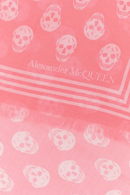 Alexander McQueen Wełniany szalik z nadrukiem czaszek 25936