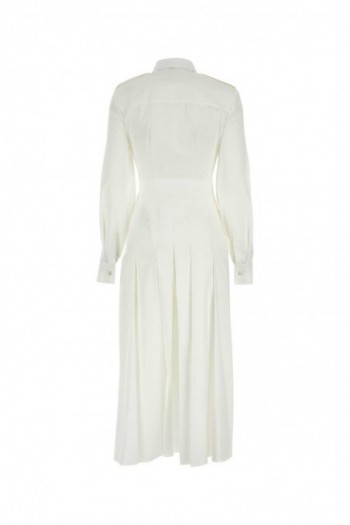 Alexander McQueen Biała popelinowa sukienka