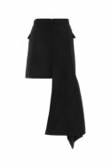 2Alexander McQueen Czarna wełniana asymetryczna mini spódnica