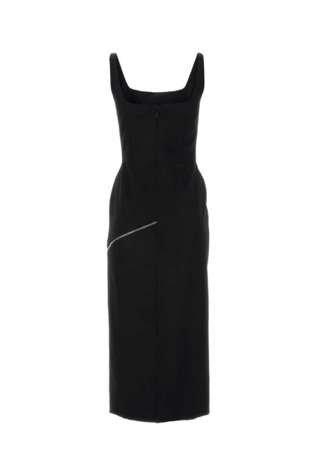 Alexander McQueen Czarna sukienka z diagonalu