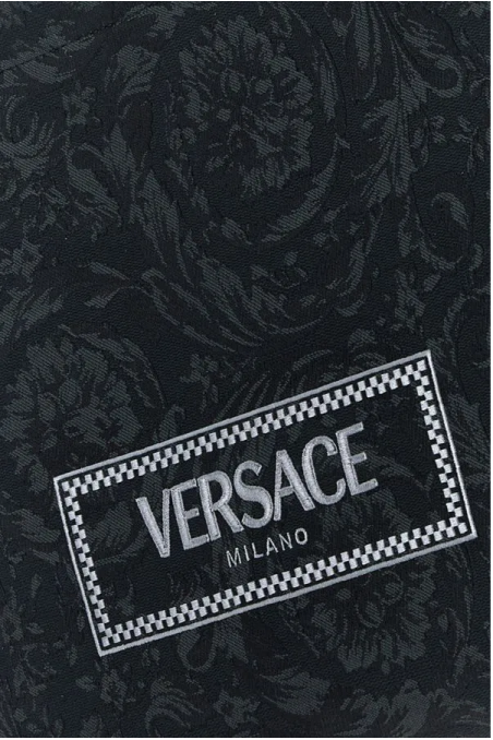 Versace Duża torba shopper Athena z haftowanej tkaniny