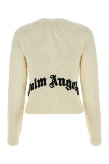 Palm Angels Sweter z haftowanym logo z tyłu