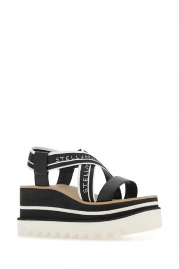 Stella McCartney  Czarno białe sandały na platformie Sneak Elyse